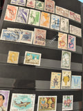 Lot anciens timbres oblitérés Liban, motifs variés, collection philatélie vintag