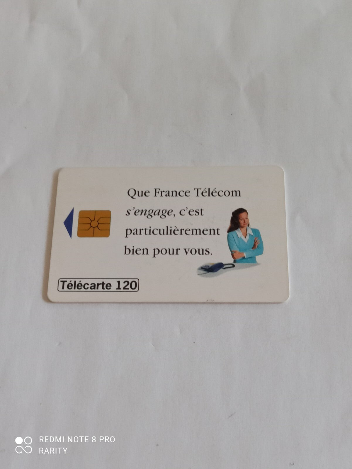 Carte téléphonique France Télécom 120 unités vintage, puce, slogan publicitaire