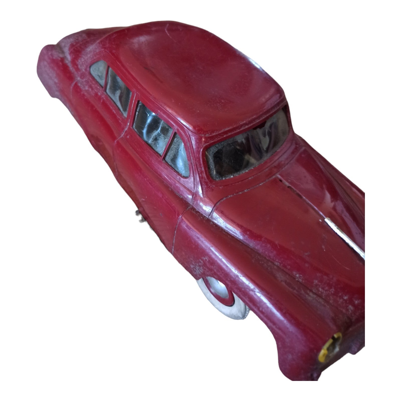 Voiture jouet ancienne Gégé Simca 9 mécanique rouge vintage années 50