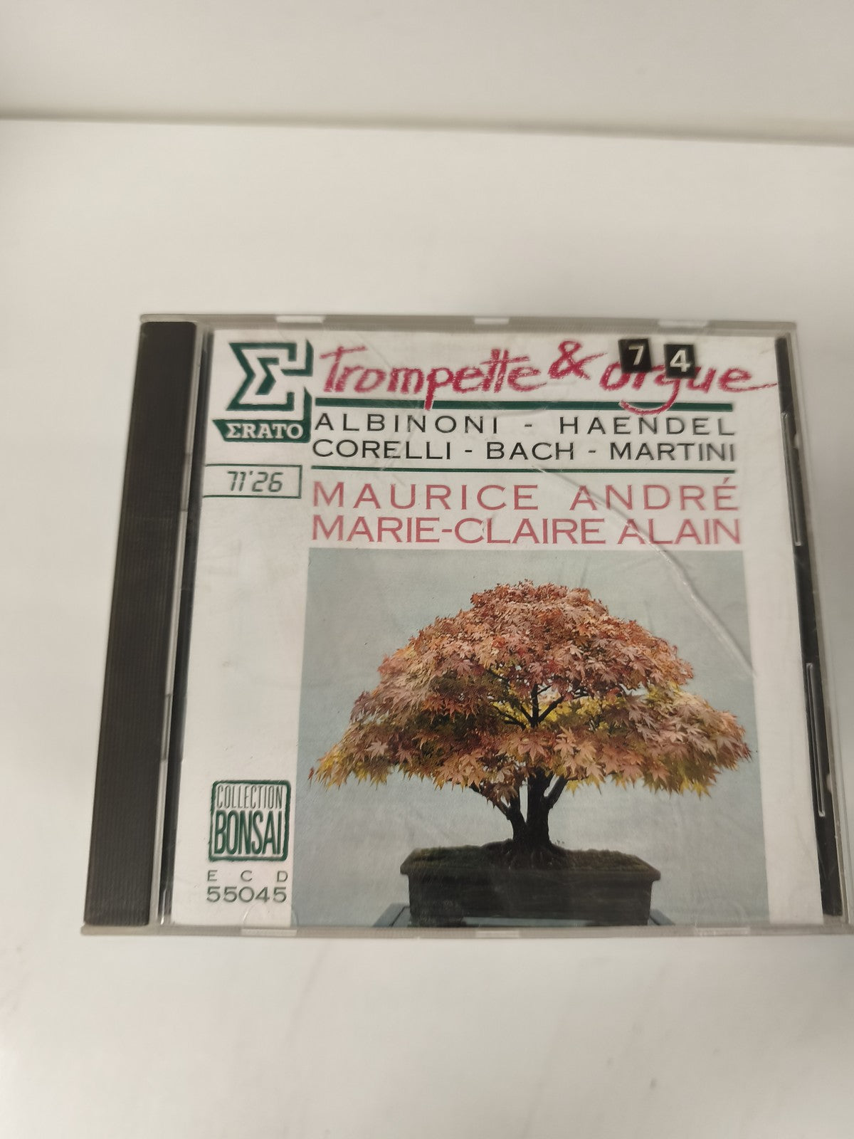CD Trompette et Orgue Maurice André Marie-Claire Alain Erato pochette bonsaï
