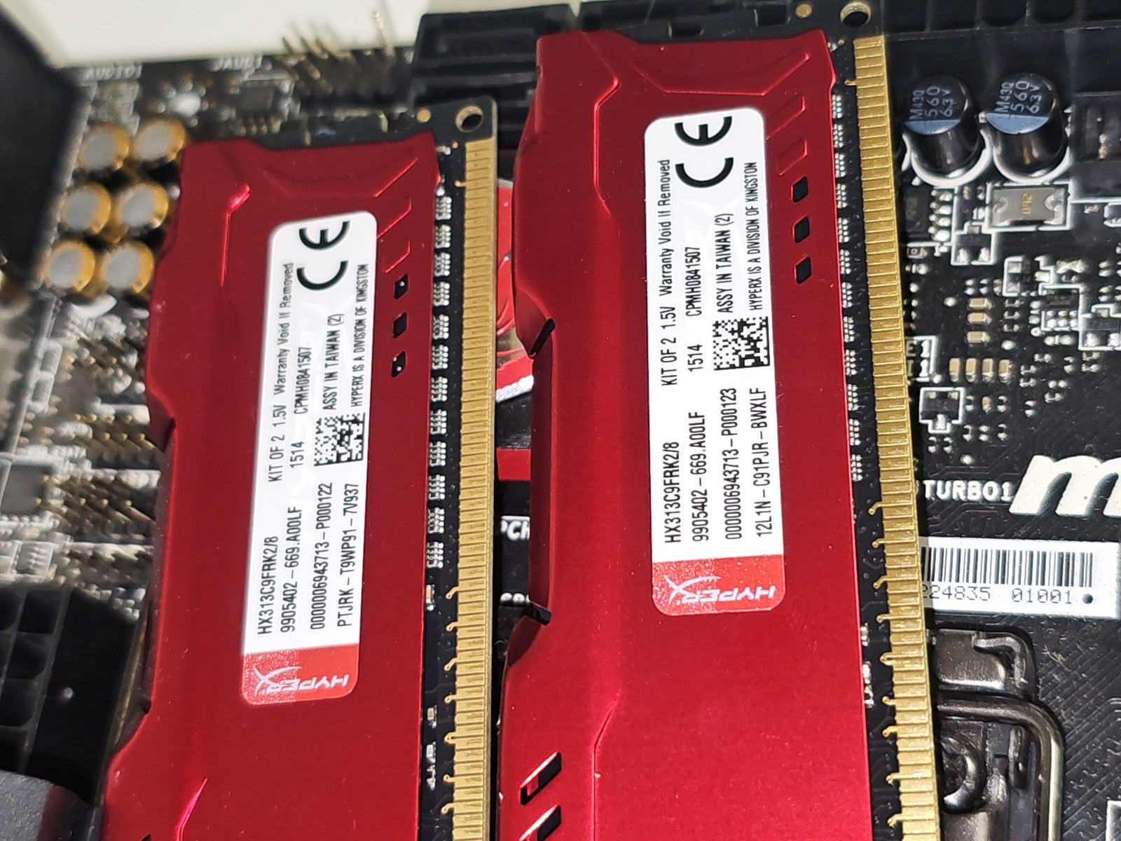 Carte mère MSI Z97I Gaming AC avec 2 barrettes RAM Hyper MSI non testée DDR3