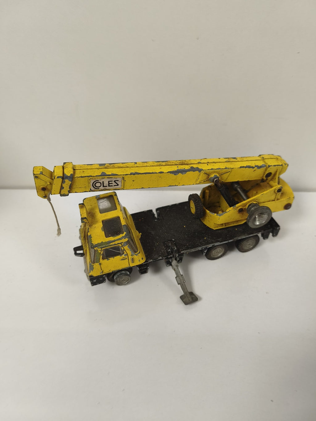 Dinky Toys COLES Hydra Truck 150T grue jaune vintage 980, remorque diecast