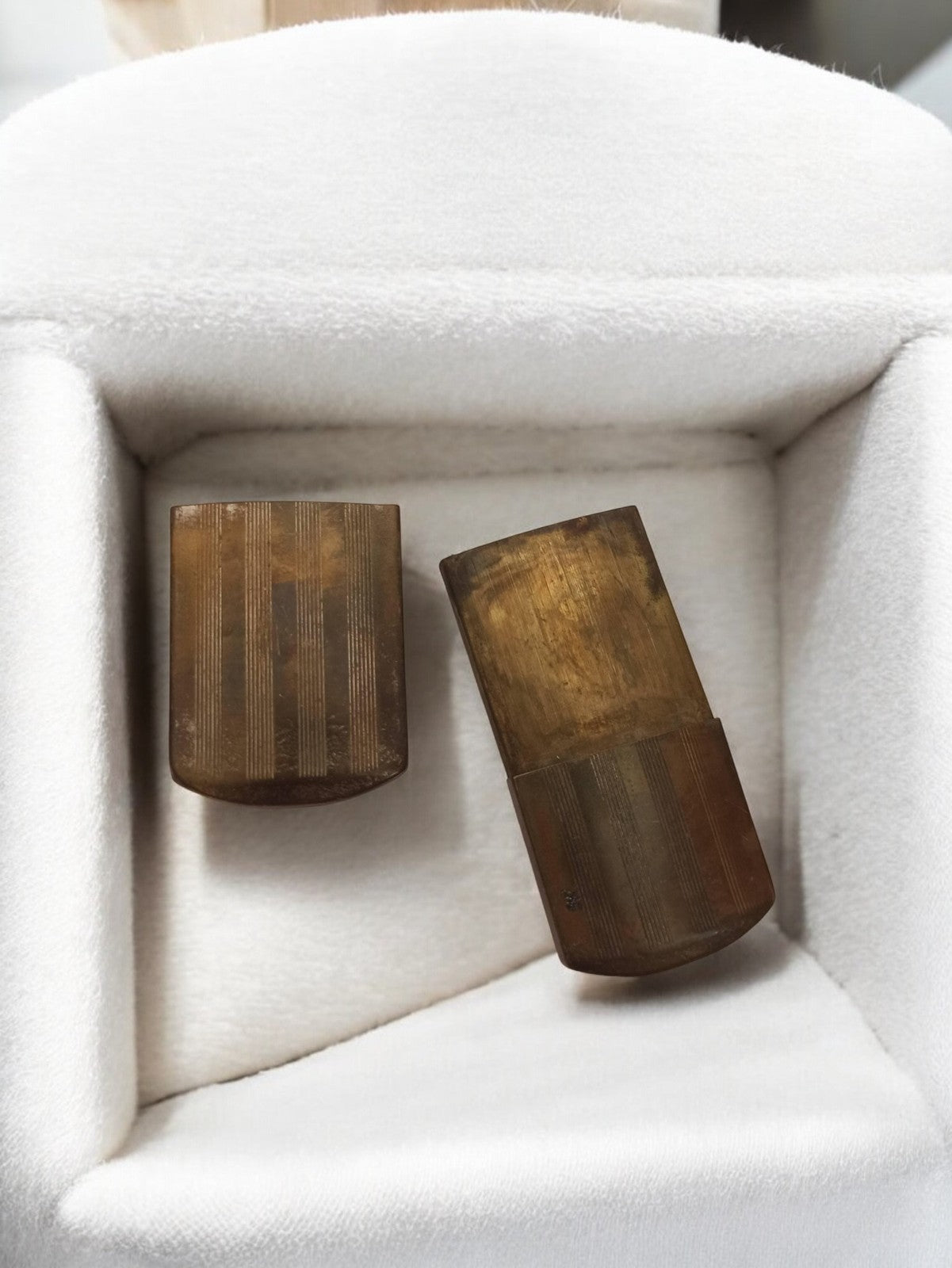 Boîte ancienne briquet à mèche vintage, accessoire fumeur, finition dorée