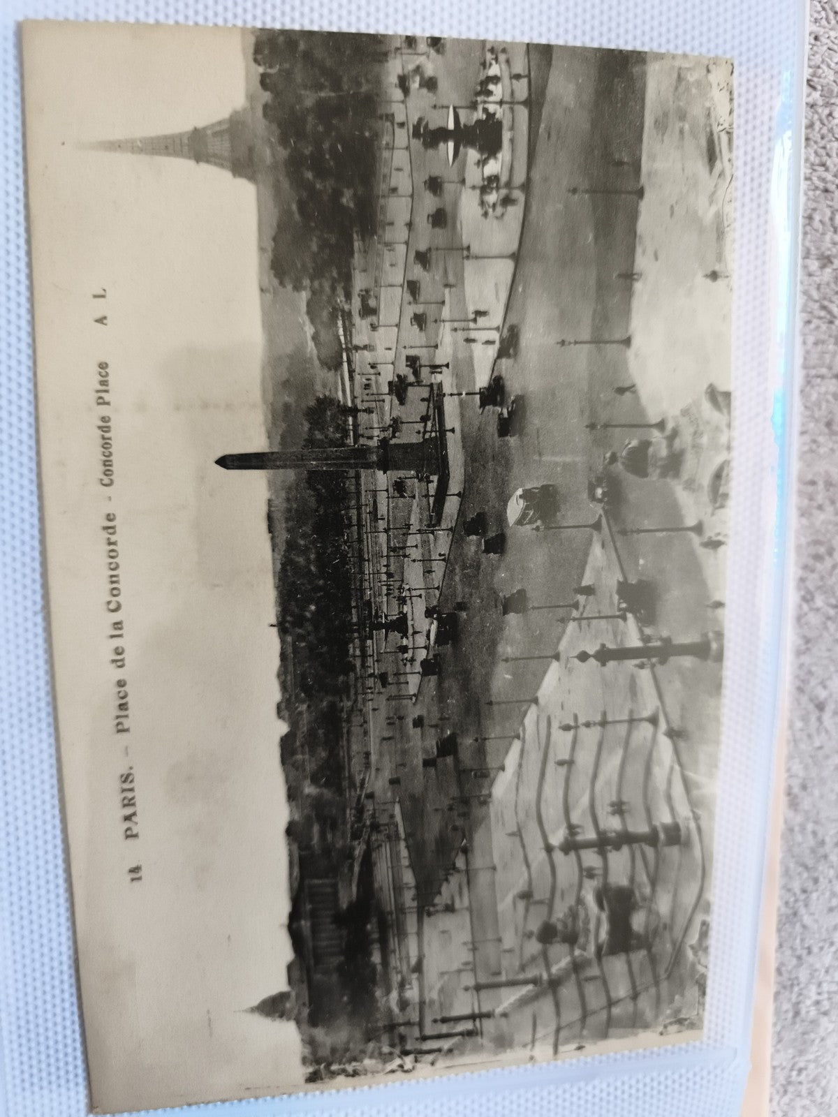 CPA Paris Place de la Concorde Obélisque Fontaine carte postale ancienne