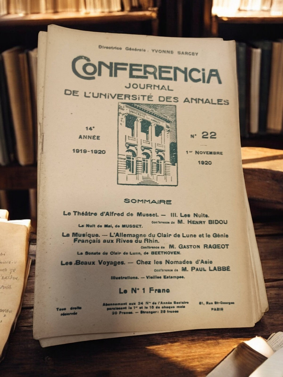 Ancien journal universitaire CONFERENCIA France 1920 vintage, revue conférence r
