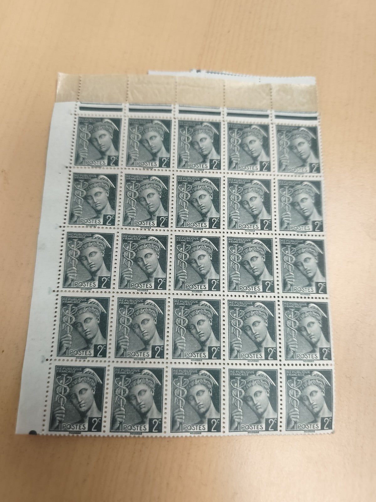 Lot bloc timbres France 2c Semeuse vert foncé Marianne poste philatélie