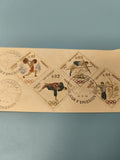 Ancienne enveloppe philatélie Monaco JO Tokyo 1964 timbres sport vintage