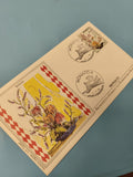 Ancienne enveloppe FDC Monaco Ikebana 1985 timbres fleurs premier jour