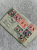 Lettre affranchie timbres Paraguay drapeaux, enveloppe philatélie, oblitérée