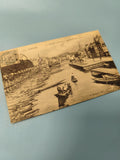 Ancienne carte postale animée Amiens marché sur l?eau bateaux vintage rare