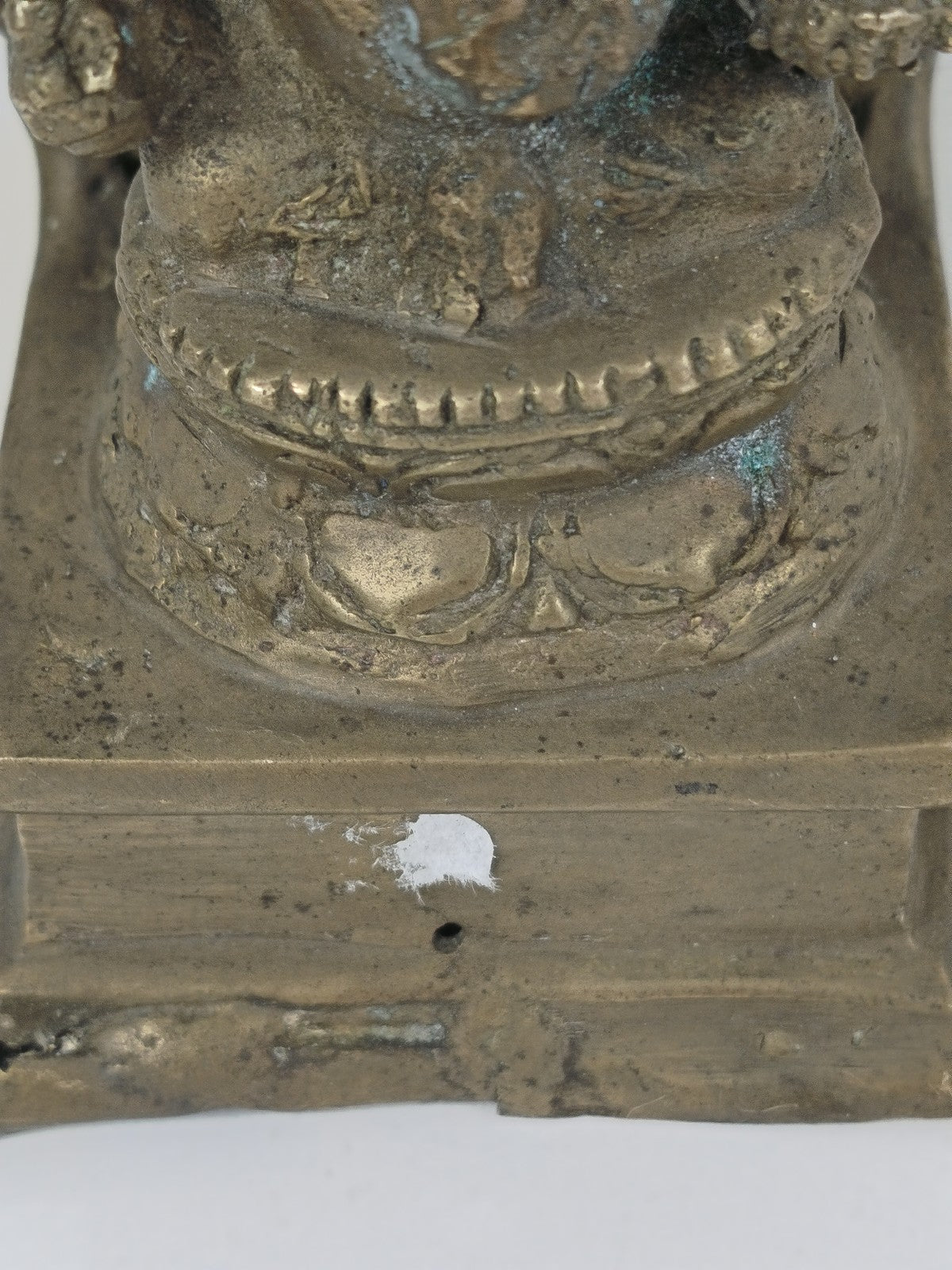 Ancienne statue Ganesh en bronze, style indien, patine d'époque, objet de collec