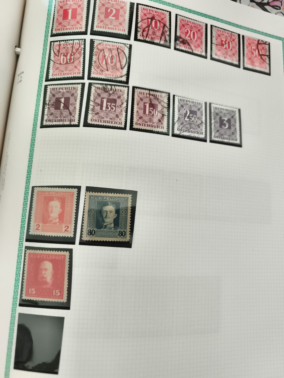 Lot timbres Autriche oblitérés et neufs Schilling Feldpost philatélie