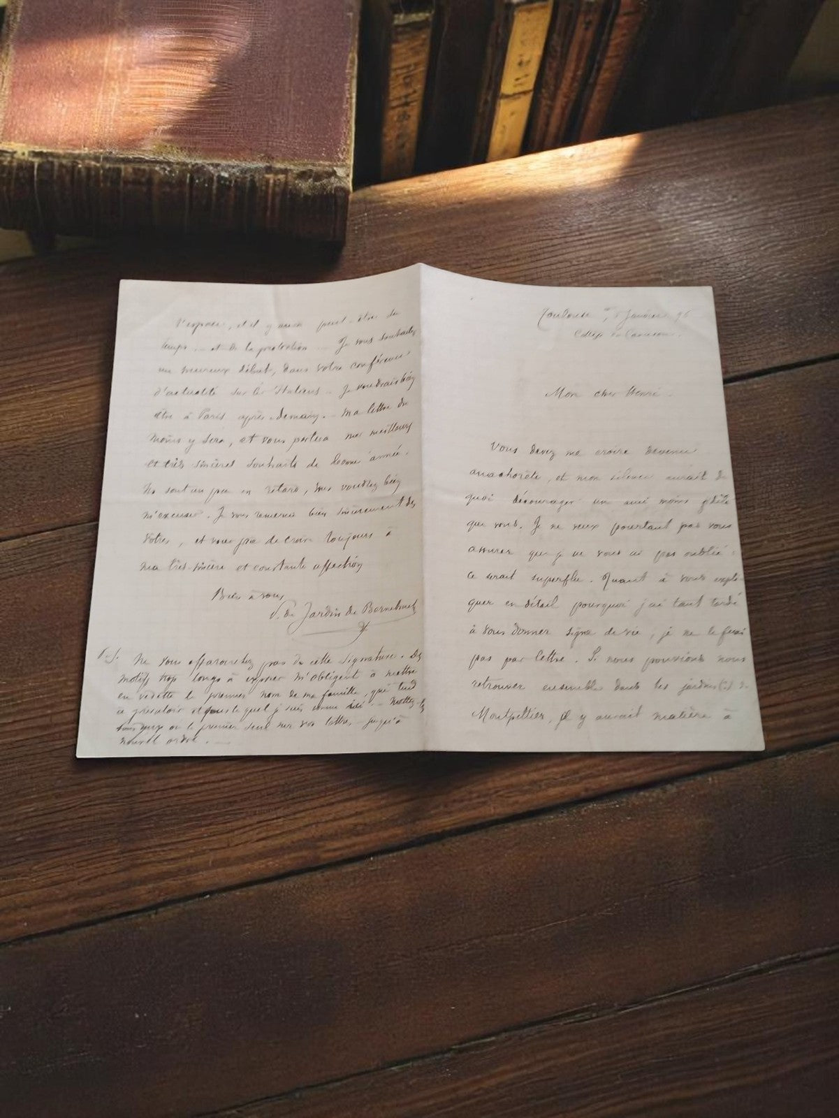 Lettre manuscrite ancienne 1899 Paris amitié signée, papier vintage
