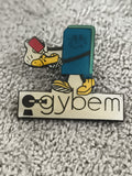 Pin's vintage Gybem mascotte livre bleu chaussures badge ancien (Ref 7)