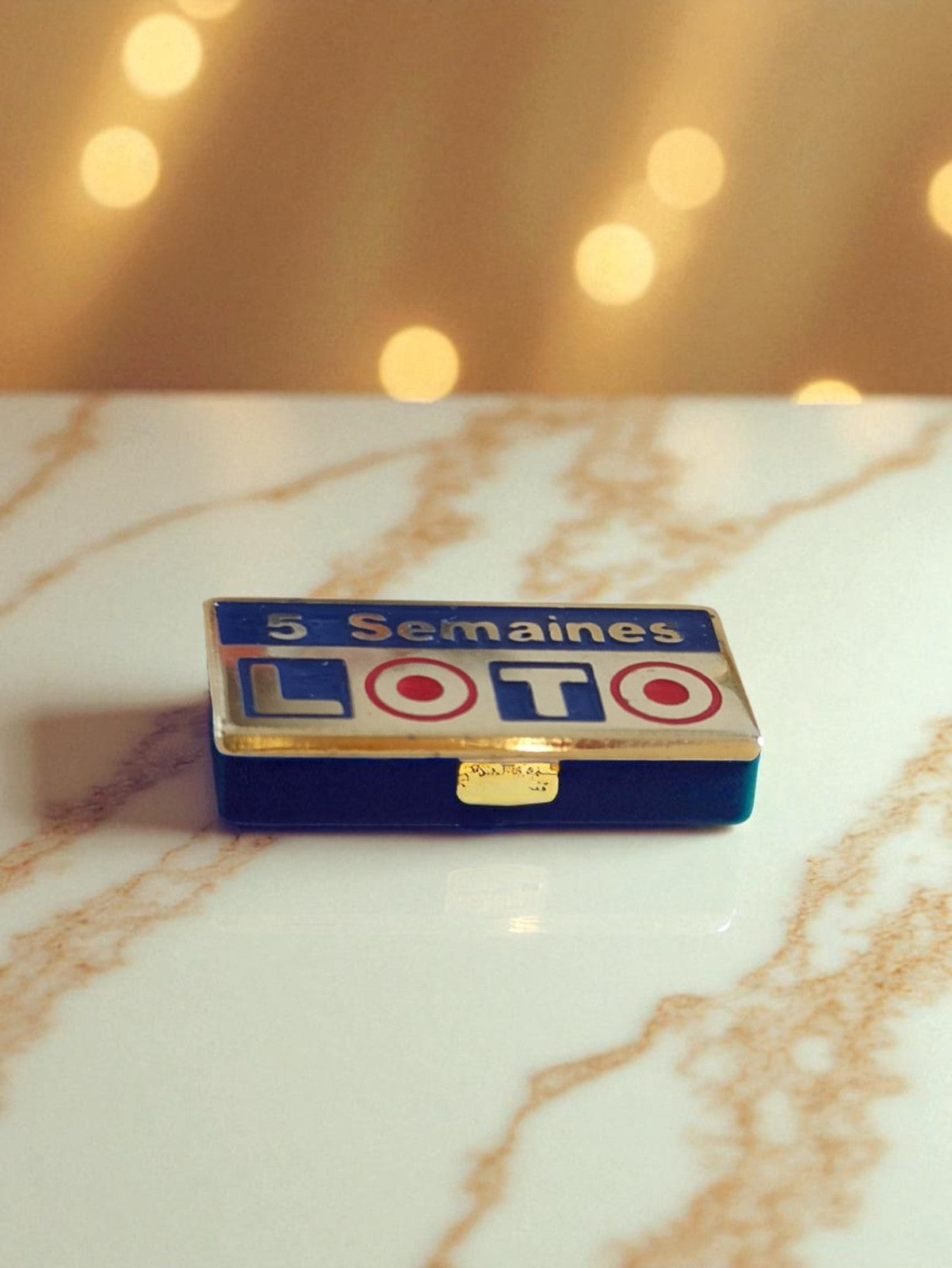Pin's vintage émail LOTO 5 Semaines publicitaire rétro années 80
