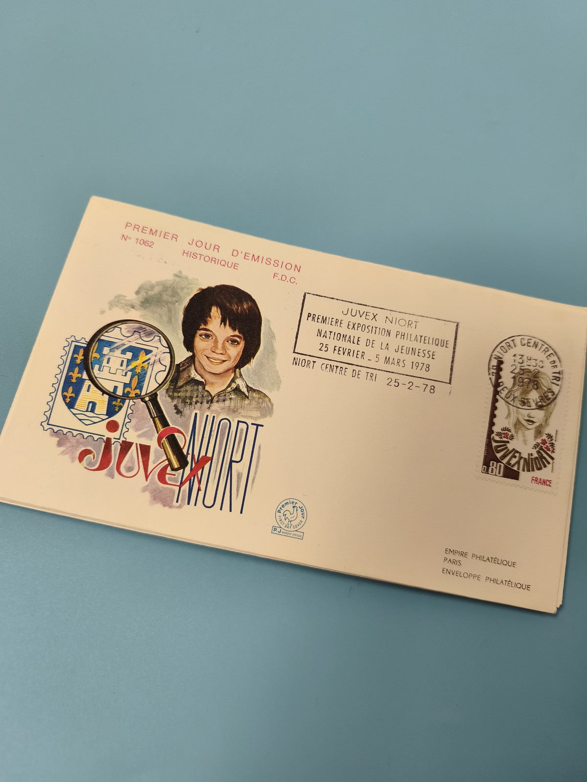 Enveloppe philatélie FDC Niort JuveX 1978 illustrée, oblitération visible