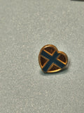 Vintage pin's Marseille c?ur bleu croix dorée collection (Ref 17)