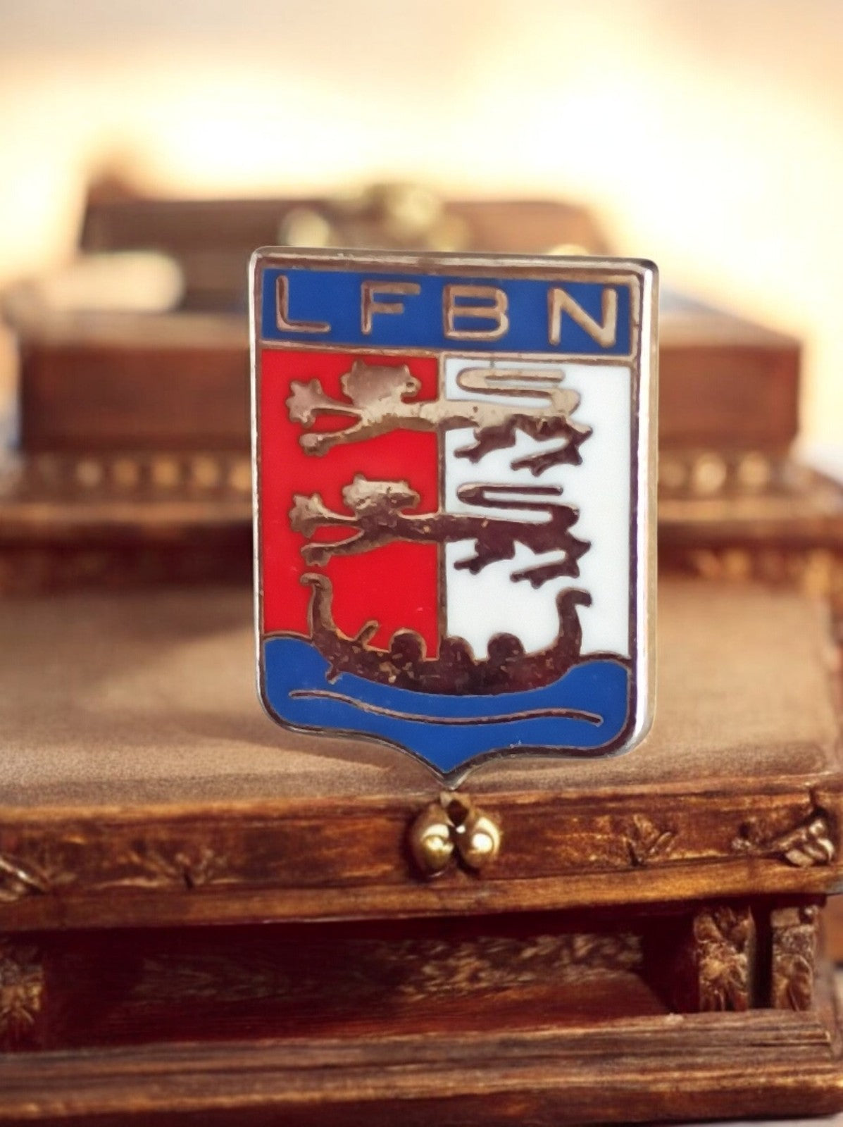 Pin's émaillé blason LFBN football rétro, badge ancien sport vintage
