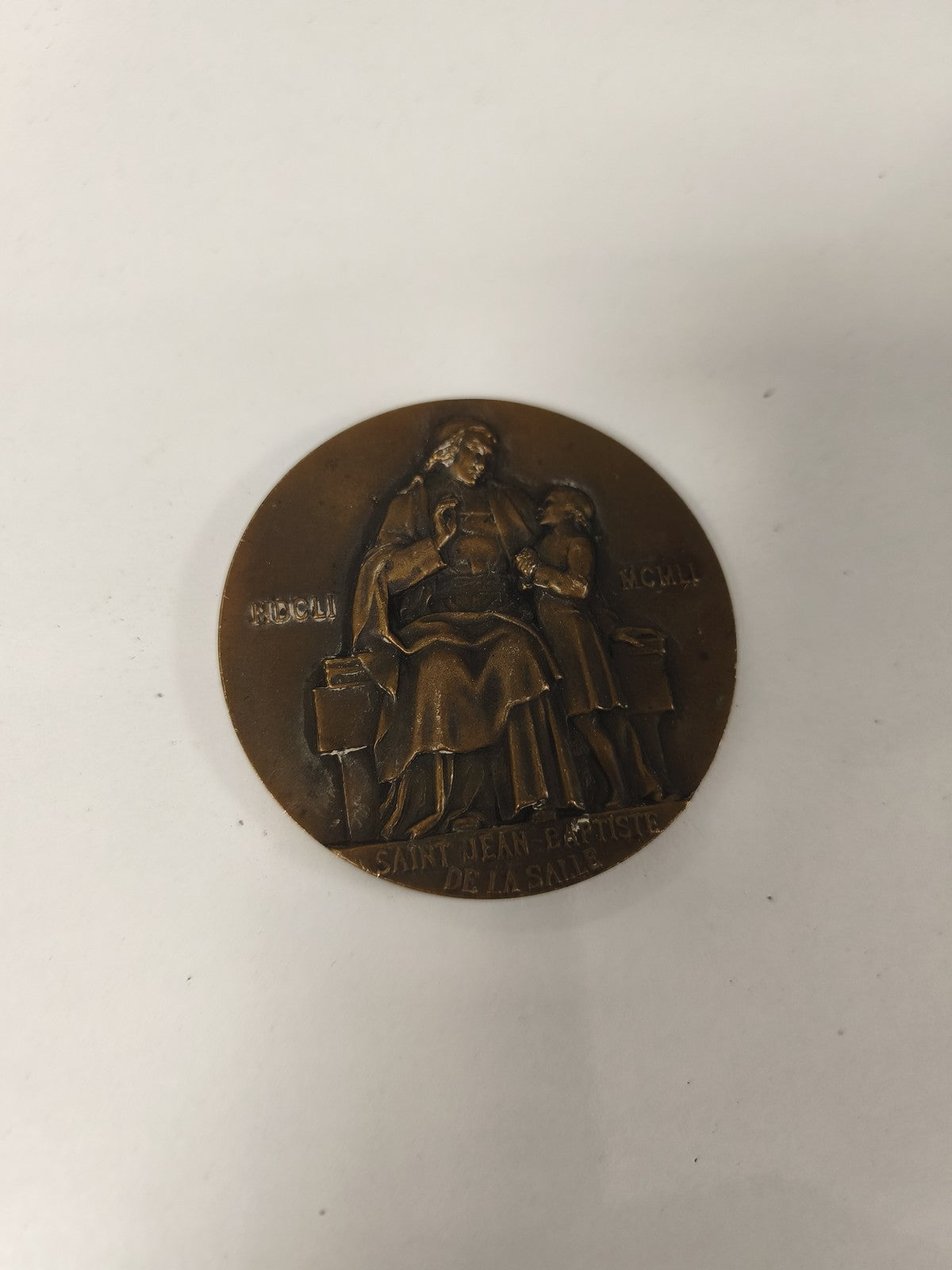 Médaille ancienne vintage Saint Jean-Baptiste de La Salle religieuse collection