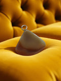 Pendentif vintage agate naturelle, bijou ancien tranche pierre, grand triangle