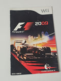 Notice originale seule pour F1 2009 sur Nintendo Wii, manuel jeu vidéo d'occasio