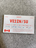 Carte QSL radio VE2ZN/SU Égypte 1976 ancien radioamateur Suez Canal