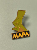 Pin's vintage MAPA pied jaune émaillé collection publicitaire ancien