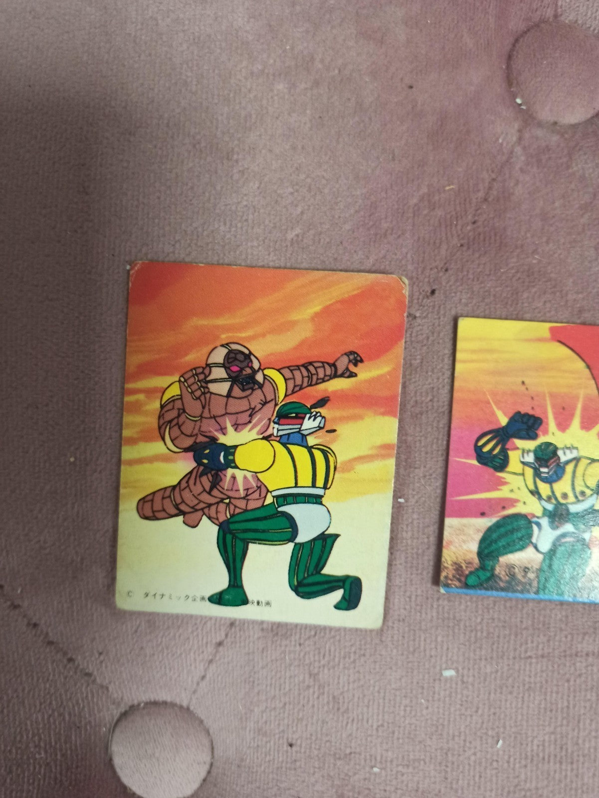 Cartes illustrées vintage robot géant anime japonais – Lot papier années 70