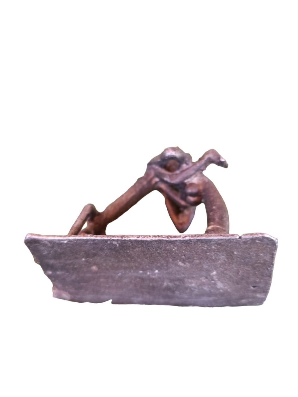 Statuette africaine en métal, sculpture artisanale, figure abstraite décorative