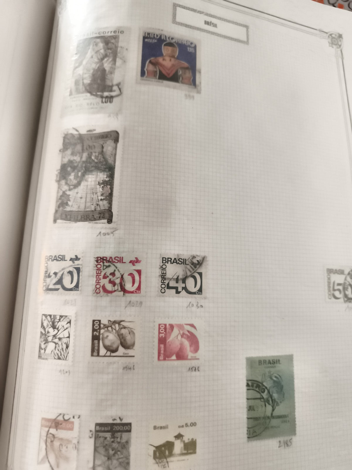 Lot anciens timbres Brésil oblitérés philatélie vintage années 60-80