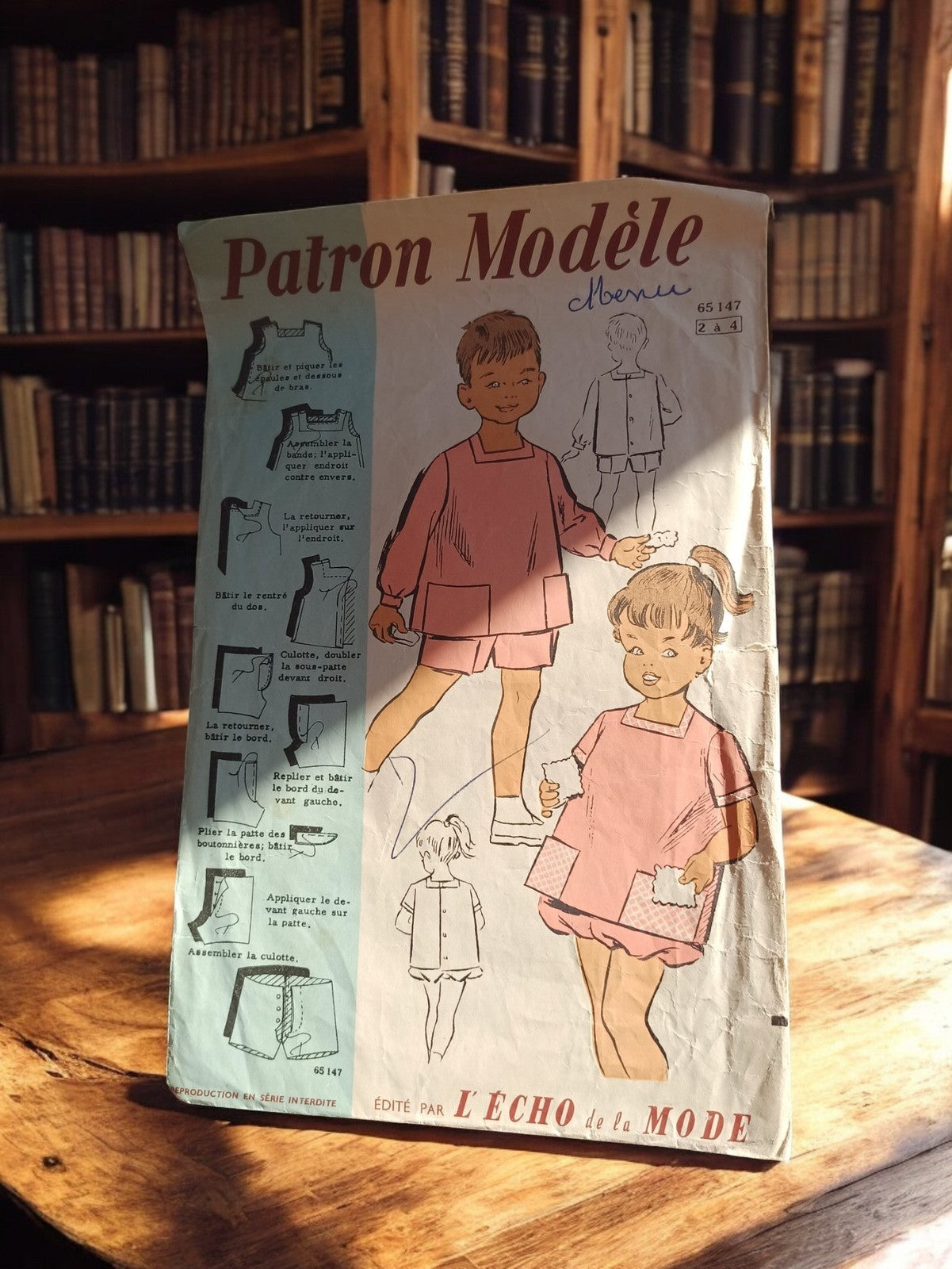 Patron couture enfant vintage années 60 L’Echo de la Mode, modèle 65 147 rétro