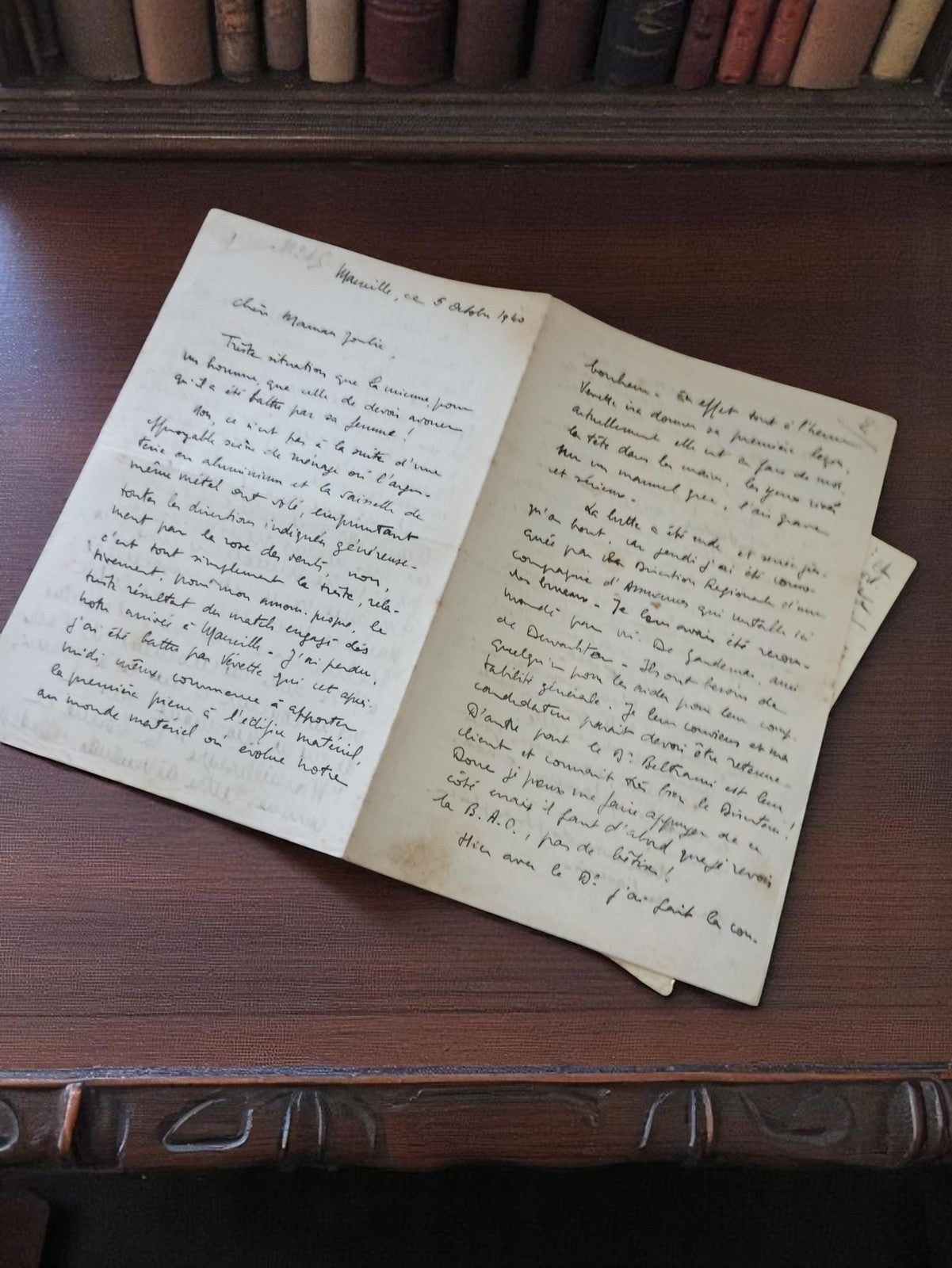 Lettre manuscrite Marseille 1943 Guerre 39-45 correspondance émouvante papier