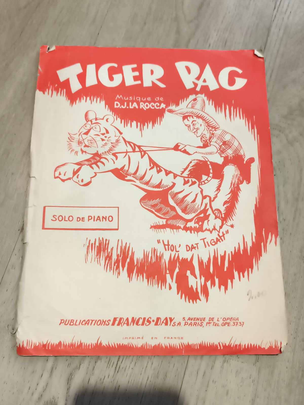 Partition ancienne Tiger Rag piano D.J. La Rocca Francis-Day vintage années 40-5