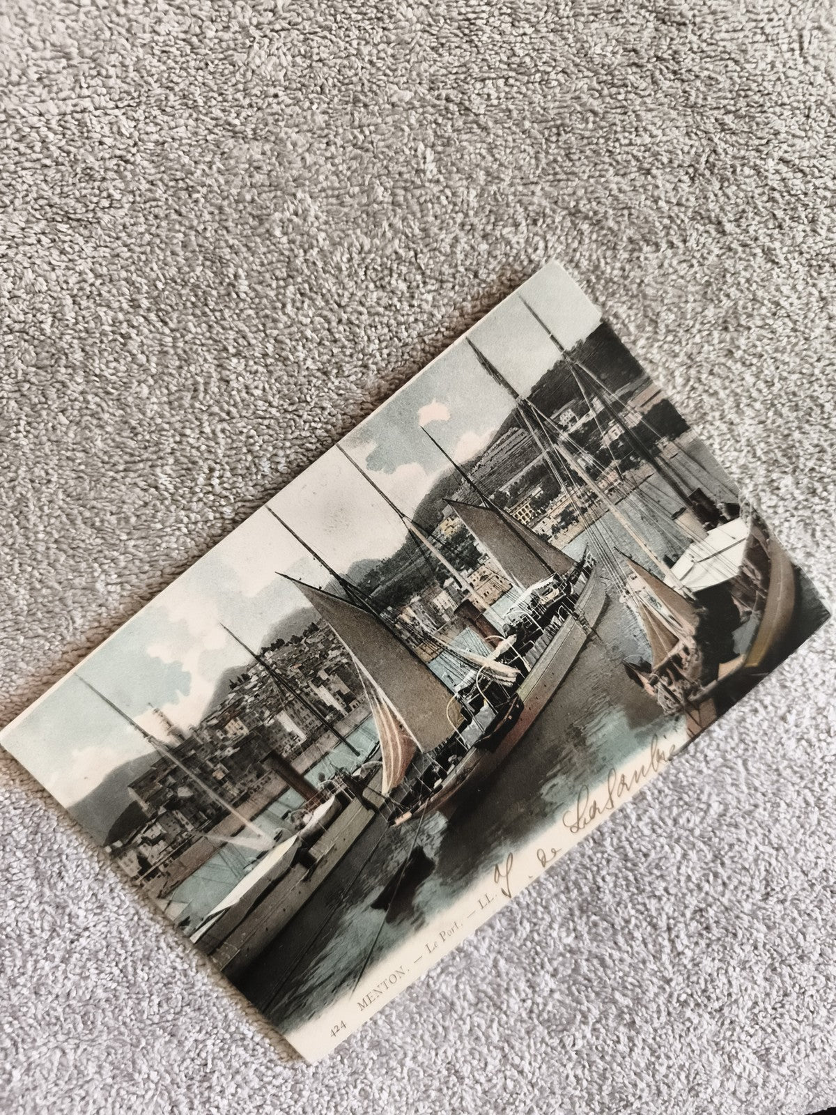 CPA Menton Le Port LL carte postale ancienne voiliers couleur
