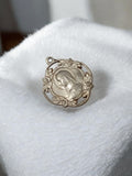 Médaille religieuse ancienne Vierge Marie ronde ajourée vintage rétro