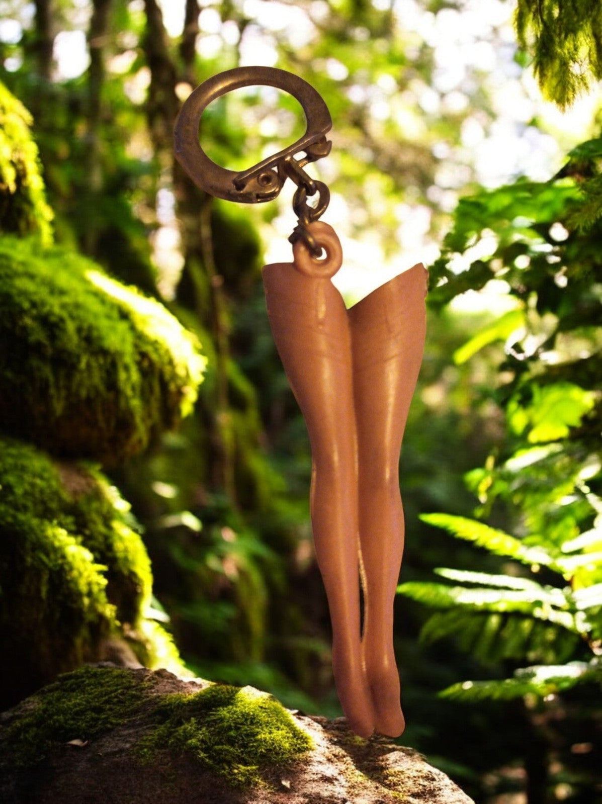 Porte-clés vintage jambes mannequin, métal et plastique, publicitaire rétro