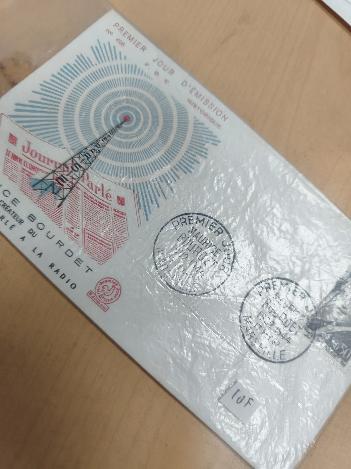 Enveloppe Premier Jour émission historique FDC radio Bourdet philatélie