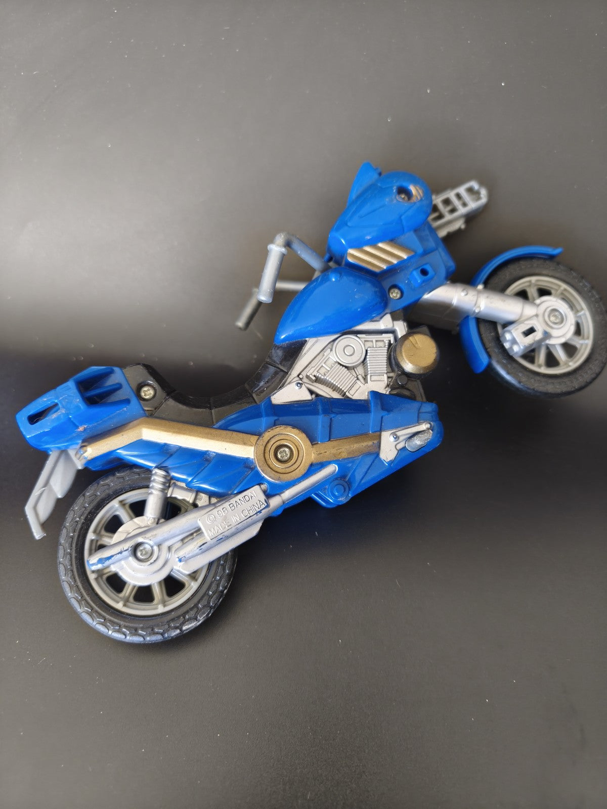 Moto rétro Power Rangers Lost Galaxy Blue Ranger Astro Cycle 1998 ancien jouet