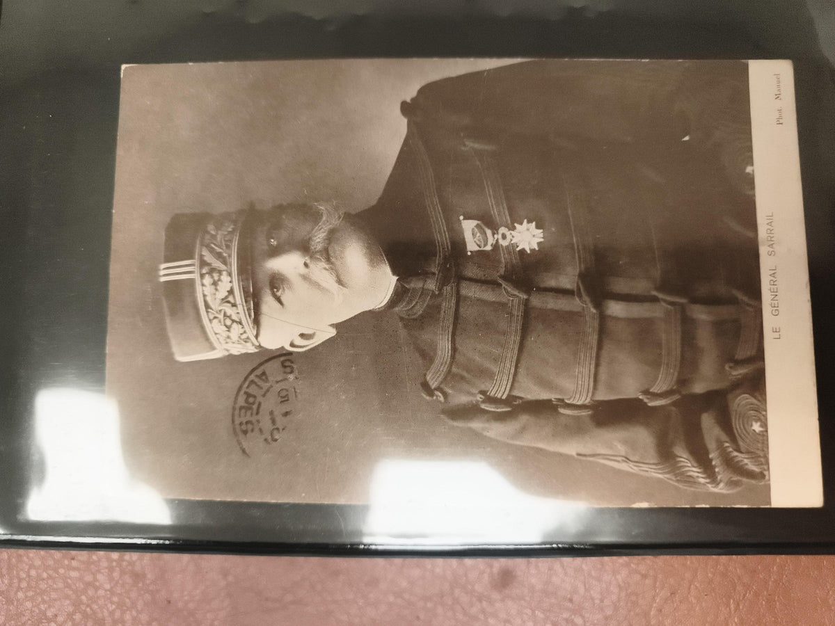 Carte postale Le Général Sarrail portrait militaire photo ancienne philatélie