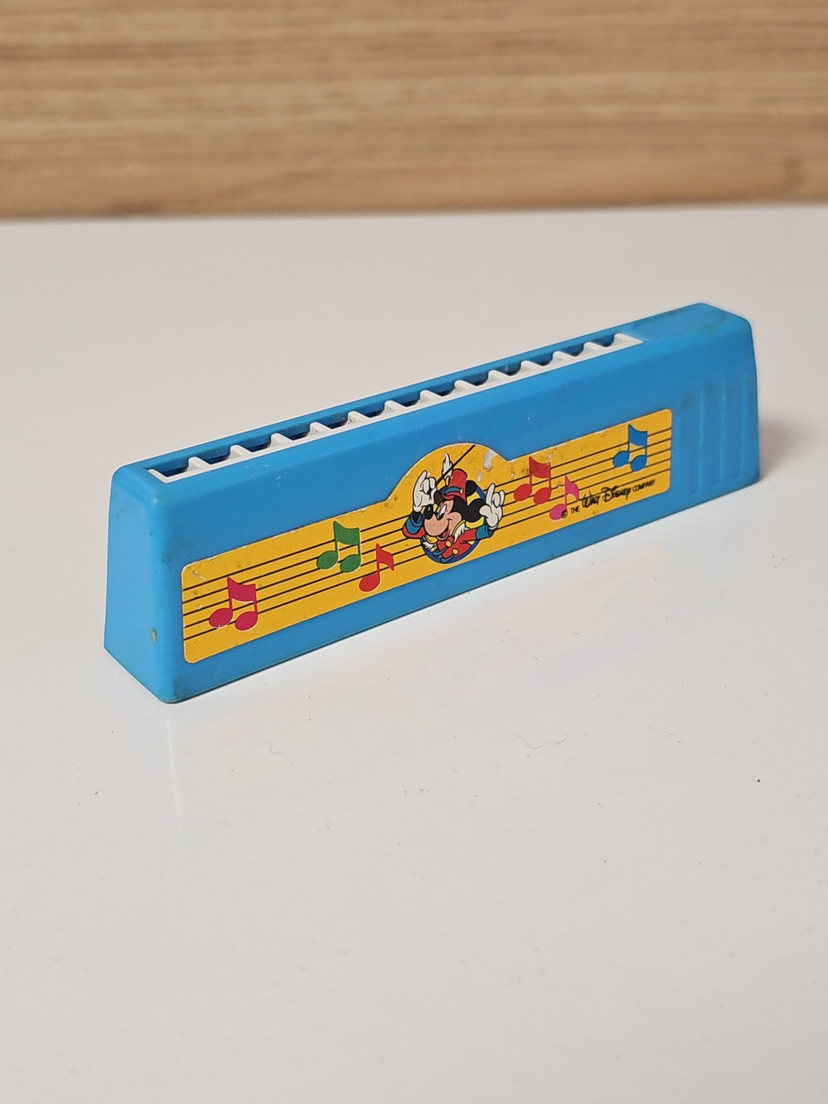 Harmonica vintage Mickey Mouse Bontempi bleu ancien jouet rétro Disney enfant 3+