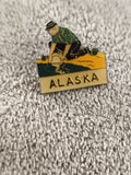 Pin's vintage Alaska chercheur d'or émaillé, badge ancien USA (Ref 6)