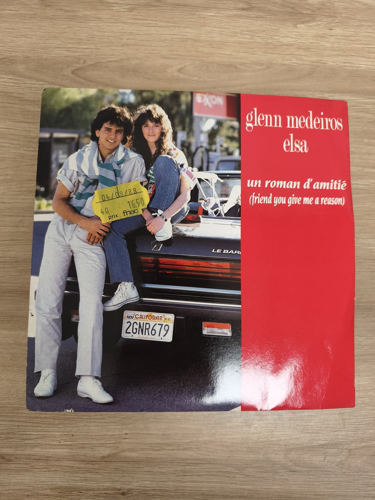 Vinyle 45 tours Glenn Medeiros Elsa Un roman d'amitié pochette photo couleur