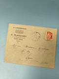 Ancienne enveloppe oblitérée début XXe philatélie France Alès Lyon vintage