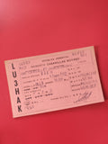Carte radio QSL LU3HAK Argentine amateur radio, manuscrite, rose