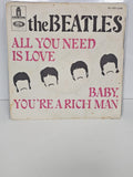 Disque vinyle 45 tours ancien The Beatles rétro occasion collection état moyen
