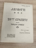 Ancien livre partitions J.B. Viotti 28e Concerto violon piano Dancla