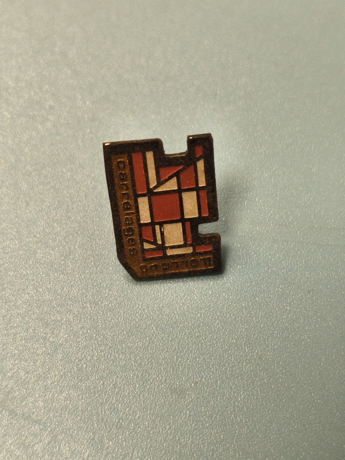 Pin's Vintage-Fliesen geometrisches Dekor rot-weiß, Kollektion (Art.-Nr. 4)