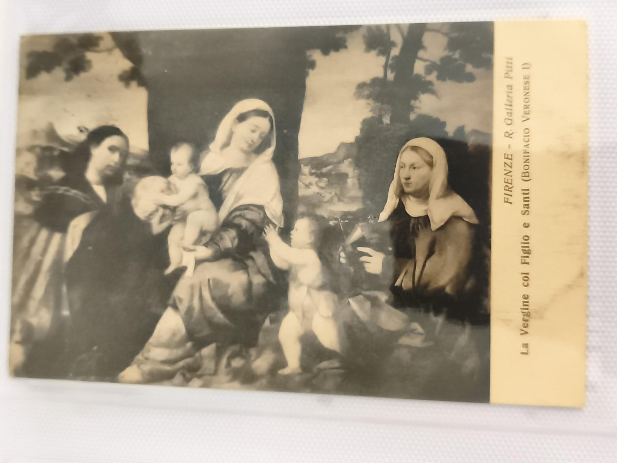 Carte postale ancienne Firenze Galerie Pitti Vierge à l'Enfant Bonifacio Verones