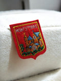 Patch écusson brodé ancien Mont Sainte-Odile Alsace vintage rouge or