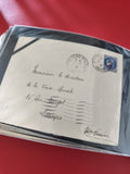 Ancienne enveloppe oblitérée 1941 timbre bleu France pour philatéliste collectio